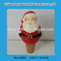 Cute ceramic wine stoppers with santa design for 2015 christmas decoration